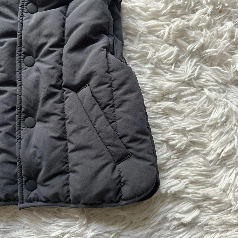 Zara Snap Button Up Puff Vest Gray Size 2 Years - Picture 5 of 8
